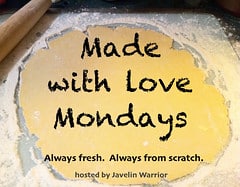 Made with Love Mondays’ text displayed over rolled dough and flour with a rolling pin nearby, promoting homemade cooking.