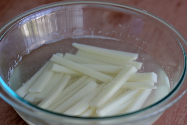 Buffalo Ranch Fries - Homemade french fries made to crisp perfection, topped with homemade Ranch dressing and buffalo sauce!