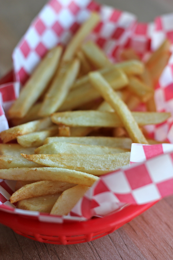 Buffalo Ranch Fries - Homemade french fries made to crisp perfection, topped with homemade Ranch dressing and buffalo sauce!