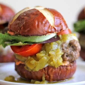 Green Chili Bacon Cheeseburger Sliders