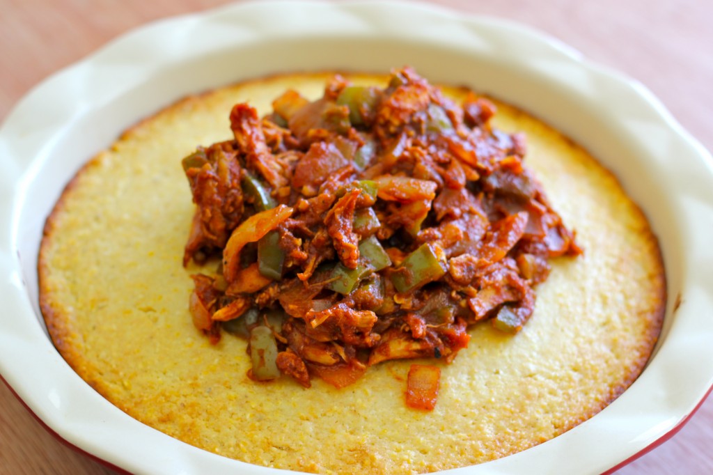BBQ Chicken Cornbread Pie - The best kind of pie is when BBQ chicken goodness is sitting on a bed of fluffy, crumbly cornbread!