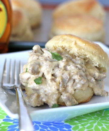 Buttermilk Biscuits With Maple Sausage Gravy