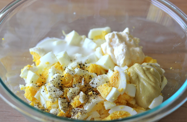 Egg Salad BLTA Sandwich - The addition of bacon is a near-perfect balance of sweet, smoky, crusty, and saltiness in this sandwich!