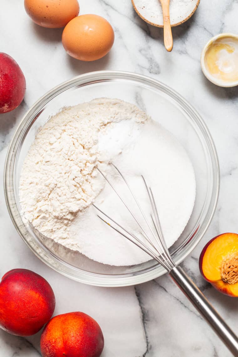 Nectarine Upside-Down Cake - Moist, tender cake with ripe, juicy nectarines or peaches! So pretty and so good. Bonus: the caramelized edges!