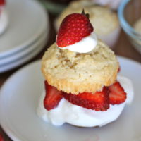 Strawberry Shortcake Muffins with Homemade Whipped Cream
