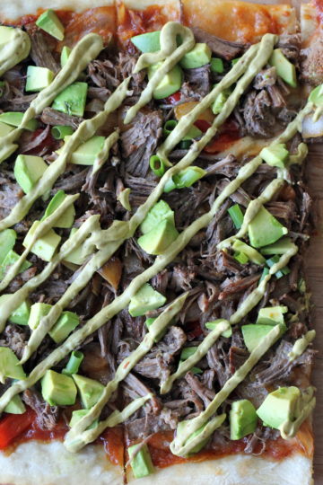 Carnitas Avocado Pizza