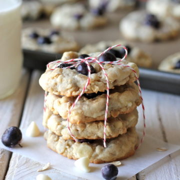 White Chocolate Blueberry Oatmeal Cookies