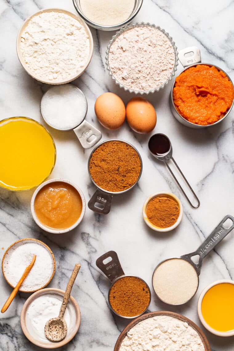 Crumbly Pumpkin Bread (SO EASY, NO MIXER!) - Mini pumpkin bread (lightened up) to satisfy that fall pumpkin craving! So moist + so flavorful.