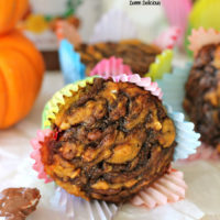 Pumpkin Nutella Swirl Oatmeal Muffins