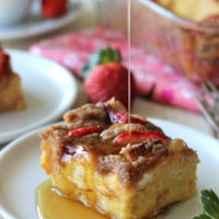 Strawberry Eggnog Baked French Toast