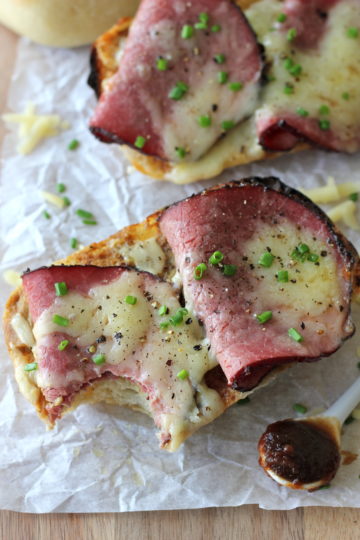 Open-Faced Apple Butter Pastrami Sandwiches
