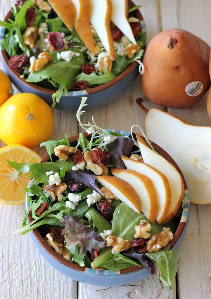 Winter Pear Salad with Meyer Lemon Vinaigrette