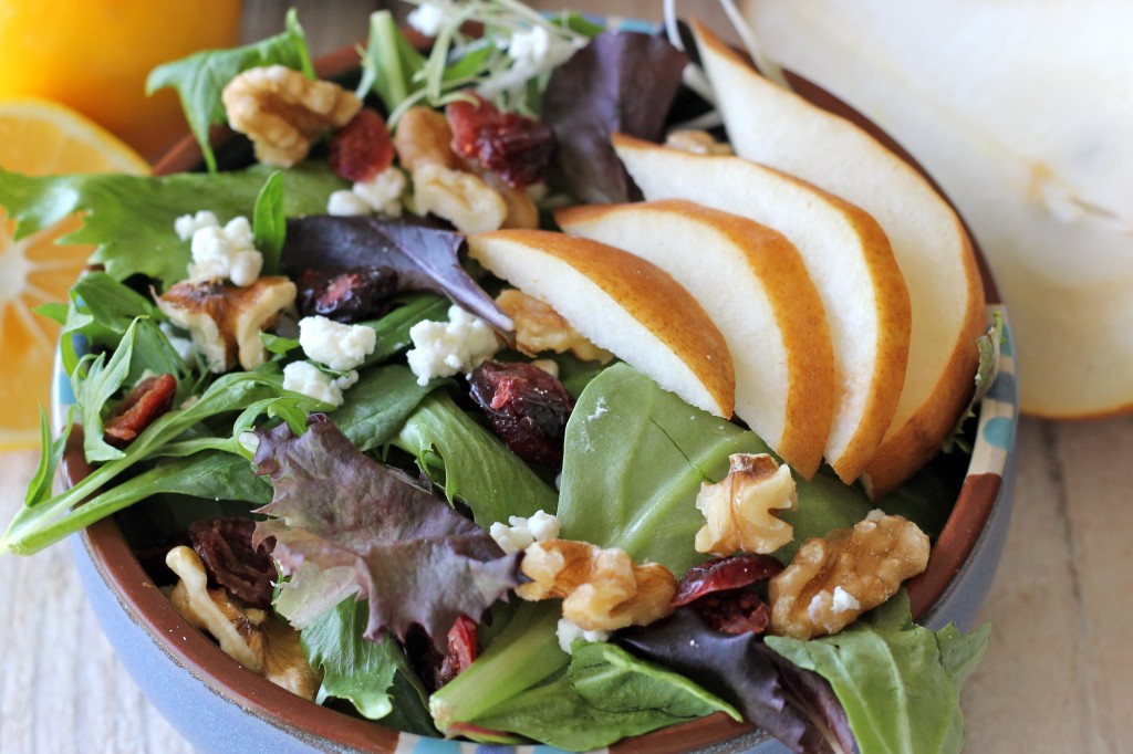 Winter Pear Salad with Meyer Lemon Vinaigrette