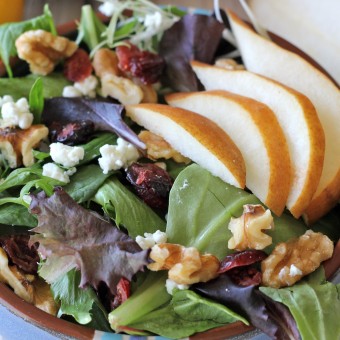 Winter Pear Salad with Meyer Lemon Vinaigrette