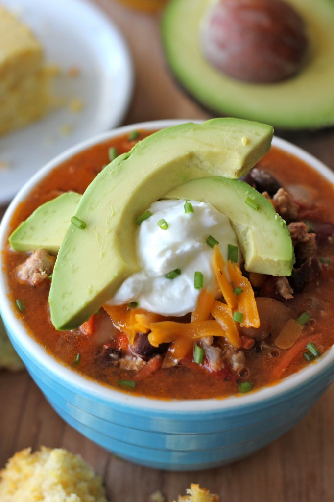 Super Bowl Turkey Chili - This bowl of chili is incredibly cozy and comforting, and so perfect for game day!