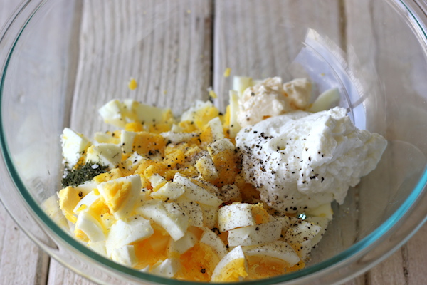 Greek Yogurt Egg Salad Sandwich - Lightened up with Greek yogurt, you'll have a hearty sandwich in minutes. And it doesn't taste healthy!