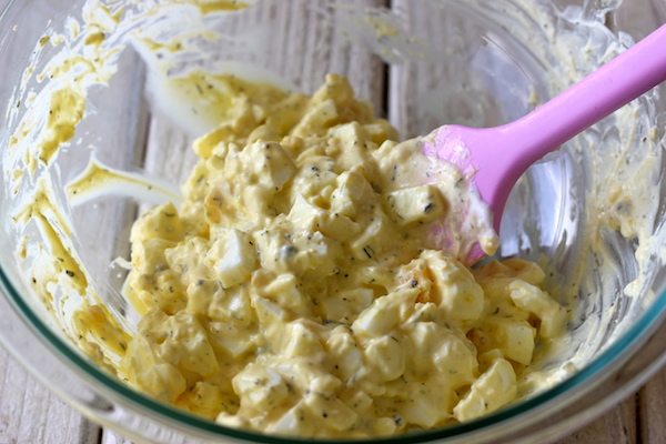 Greek Yogurt Egg Salad Sandwich - Lightened up with Greek yogurt, you'll have a hearty sandwich in minutes. And it doesn't taste healthy!