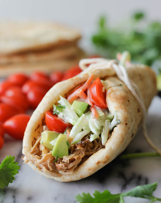 Slow Cooker Pulled Pork Gyros