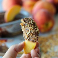 Milk Chocolate Coconut Crusted Peach Slices