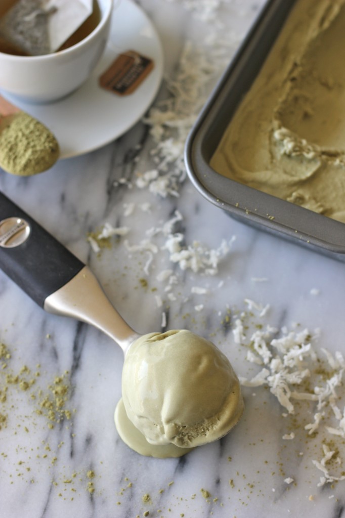 Green Tea Coconut Ice Cream - Creamy and smooth coconut green tea ice cream with an antioxidant boost!