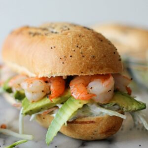 Shrimp Sandwich with Avocado and Broccoli Slaw
