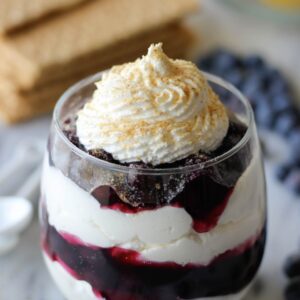 Cheesecake Parfaits with Blueberry Pie Filling