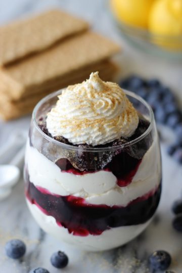 Cheesecake Parfaits with Blueberry Pie Filling
