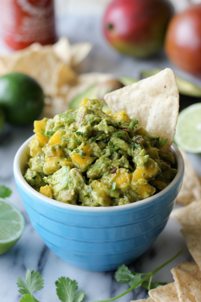 Sriracha Guacamole - A fun twist on traditional guacamole with added sweetness and Sriracha spiciness!