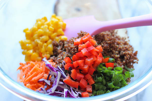 Asian Quinoa Salad - A quick and easy healthy quinoa salad dressed in sweet and tangy Asian flavors, loaded with tons of veggies!