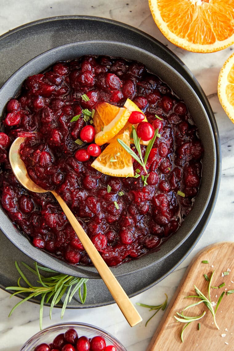 Cranberry Orange Sauce - Skip the canned cranberry sauce and make it right at home. It is embarrassingly easy with just 3 ingredients!