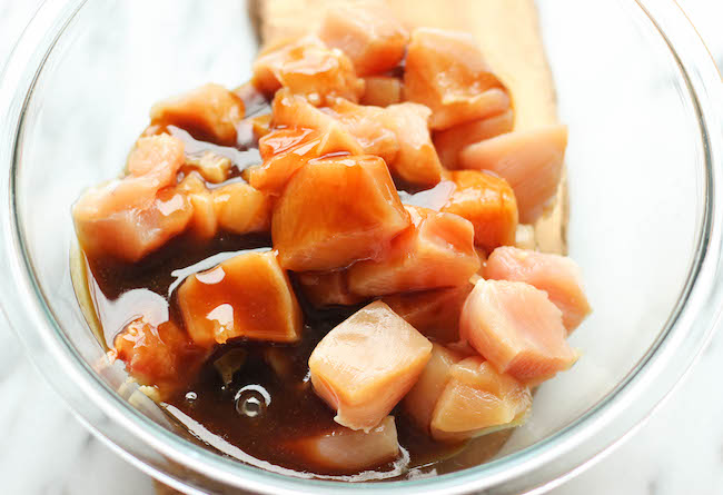 Chicken Teriyaki Kabobs - These savory sweet chicken kabobs are unbelievably easy to make and they're so perfect for game day!