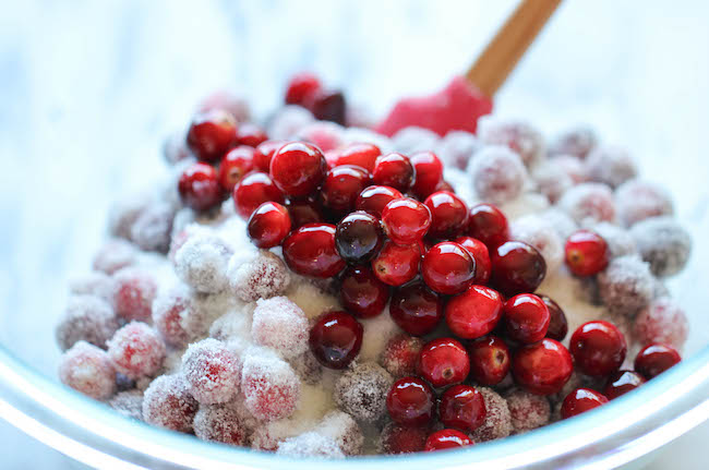 Sugared Cranberries - Incredibly simple and easy 2-ingredient sparkling cranberries. Perfect for holiday snacking or dressing up desserts!