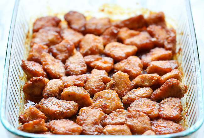 Baked Sweet and Sour Chicken - No need to order take-out anymore - this homemade version is so much healthier and a million times tastier!