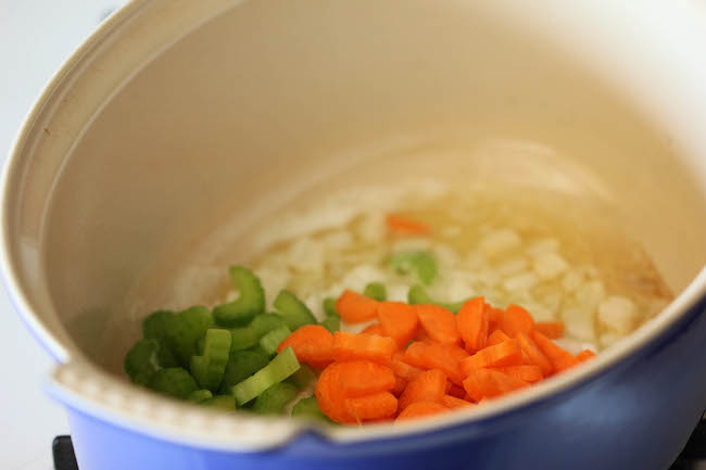 Chicken and Potato Chowder - Just like mom's comforting chicken noodle soup, but it's even creamier and loaded with cheesy goodness!
