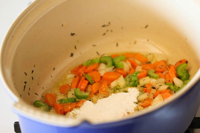 Chicken and Potato Chowder - Just like mom's comforting chicken noodle soup, but it's even creamier and loaded with cheesy goodness!