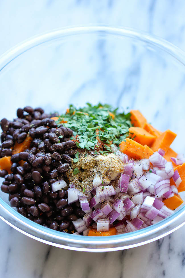 Sweet Potato Enchiladas - These cheesy enchiladas are loaded with tender sweet potato, black beans, and salsa verde goodness!