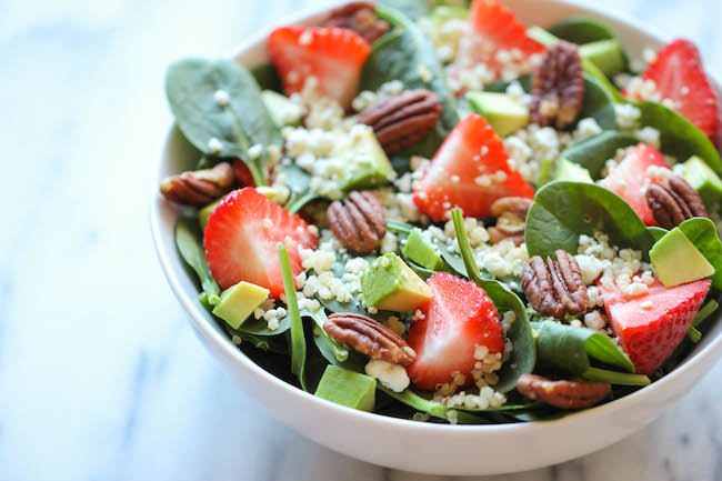 Strawberry Quinoa Salad - A healthy, filling salad tossed in a sweet and tangy balsamic vinaigrette, creating the perfect blend of flavors!