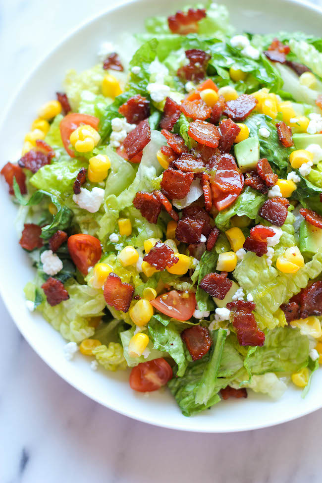 BLT Chopped Salad - All the goodness of a BLT in a healthy salad form with a refreshing lime vinaigrette!