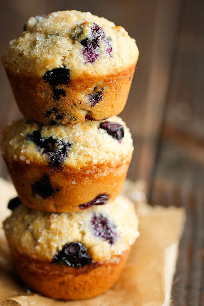 Blueberry Vanilla Muffins - These light and airy muffins are loaded with juicy blueberries and extra vanilla goodness!