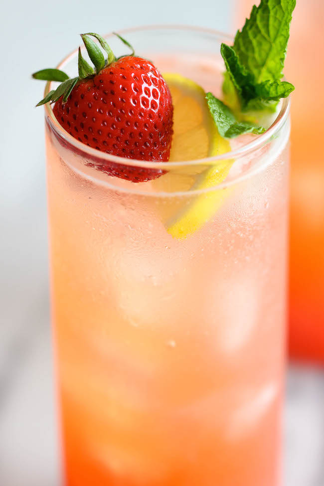 Sparkling Strawberry Lemonade - Wonderfully sweet, tangy, refreshing and bubbly. Plus, it's so easy and inexpensive to make right at home!