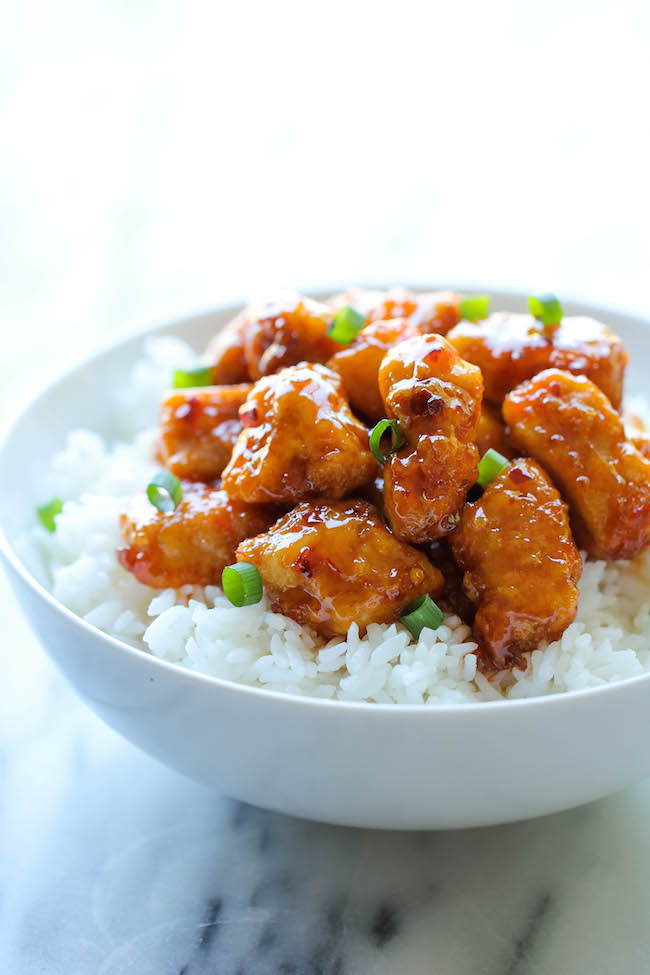 Firecracker Chicken - The most amazing combination of sweet and spicy flavors that tastes a million times better than take-out!