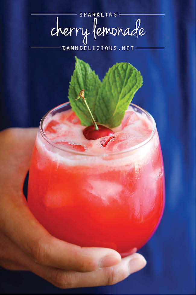 Sparkling Cherry Lemonade - The easiest, budget-friendly lemonade that you can make in just 15 min. No simple syrup needed!