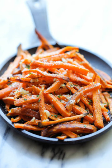 Baked Garlic Sweet Potato Fries