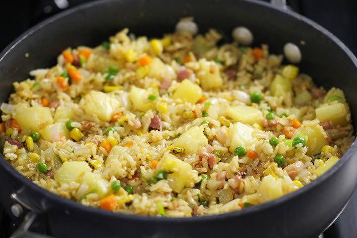 Pineapple Fried Rice - A quick and easy weeknight meal that's so much cheaper, tastier and healthier than take-out!
