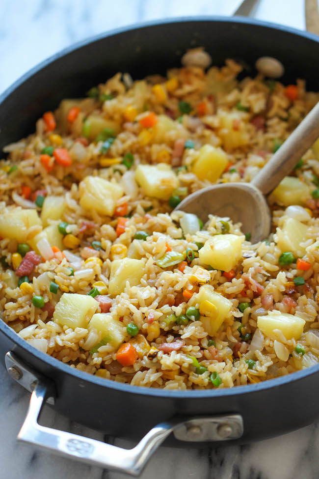 Pineapple Fried Rice - A quick and easy weeknight meal that's so much cheaper, tastier and healthier than take-out!