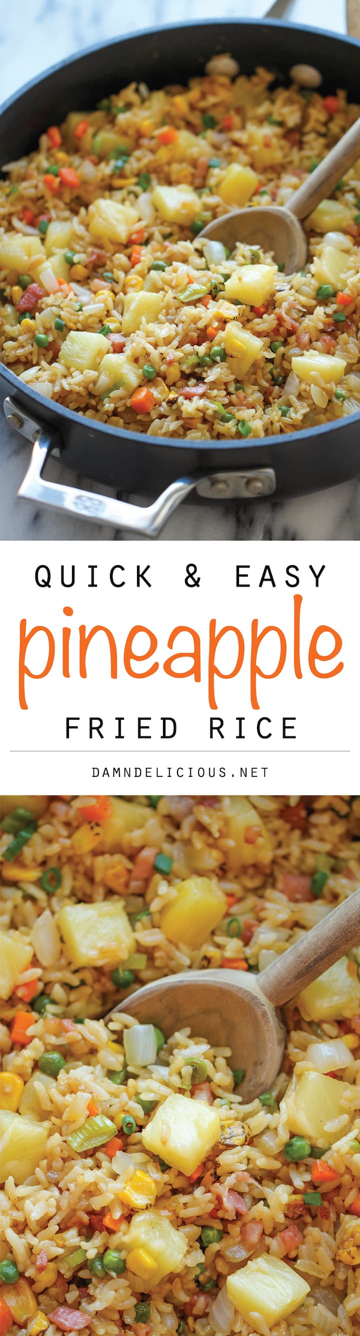 Pineapple Fried Rice - A quick and easy weeknight meal that's so much cheaper, tastier and healthier than take-out!