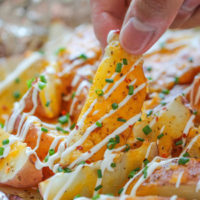 Cheesy Garlic Fries in Foil