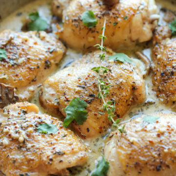 Baked Chicken and Mushroom Skillet