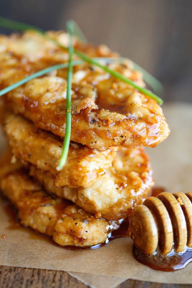 Honey Garlic Chicken - The most amazing crisp-tender chicken with a honey garlic sauce that is out of this world!