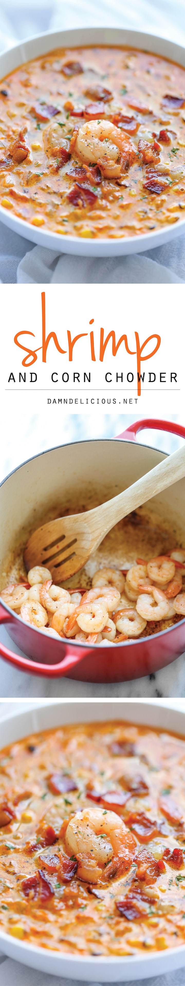 Shrimp and Corn Chowder - An easy, creamy chowder that's incredibly smoky, sweet and packed with tons of flavor!